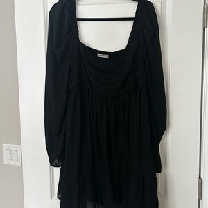 Abercrombie & Fitch Black Long Sleeve Babydoll Dress